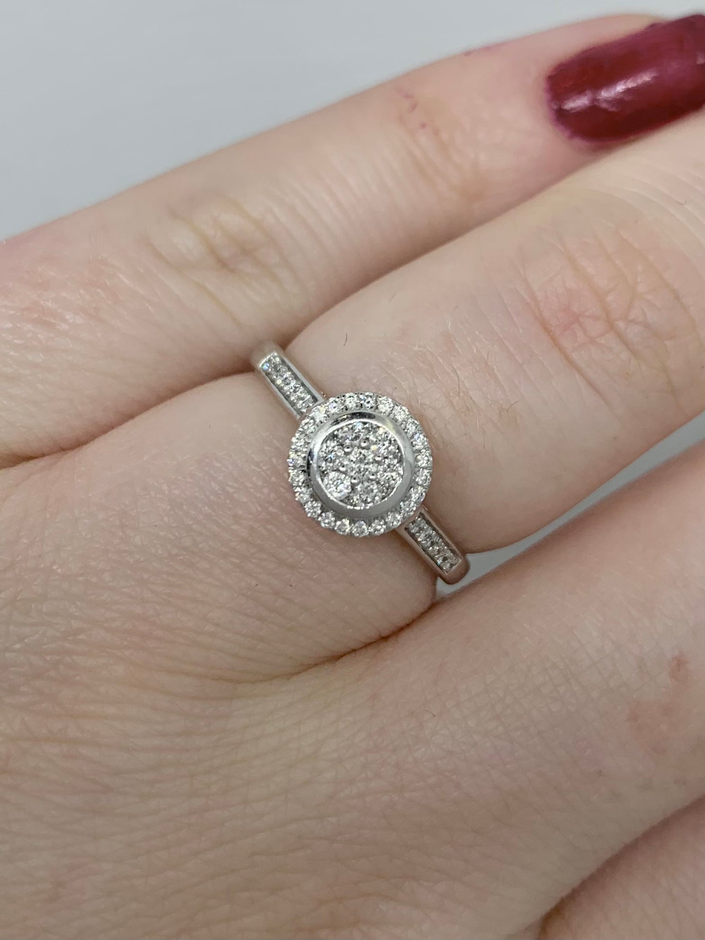 Diamond Round Cluster Halo Ring 0.25ct