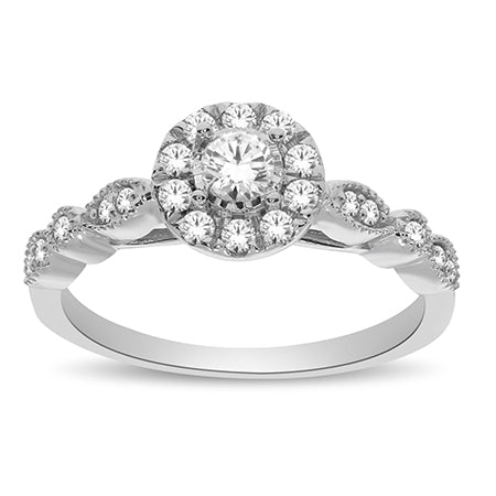 Diamond Round Cut Halo Ring 0.40ct