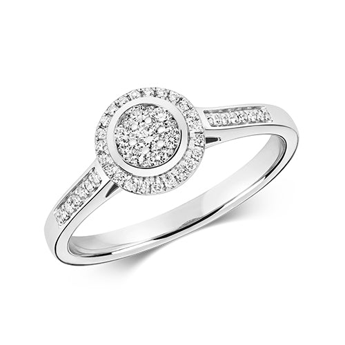 Diamond Round Cluster Halo Ring 0.25ct