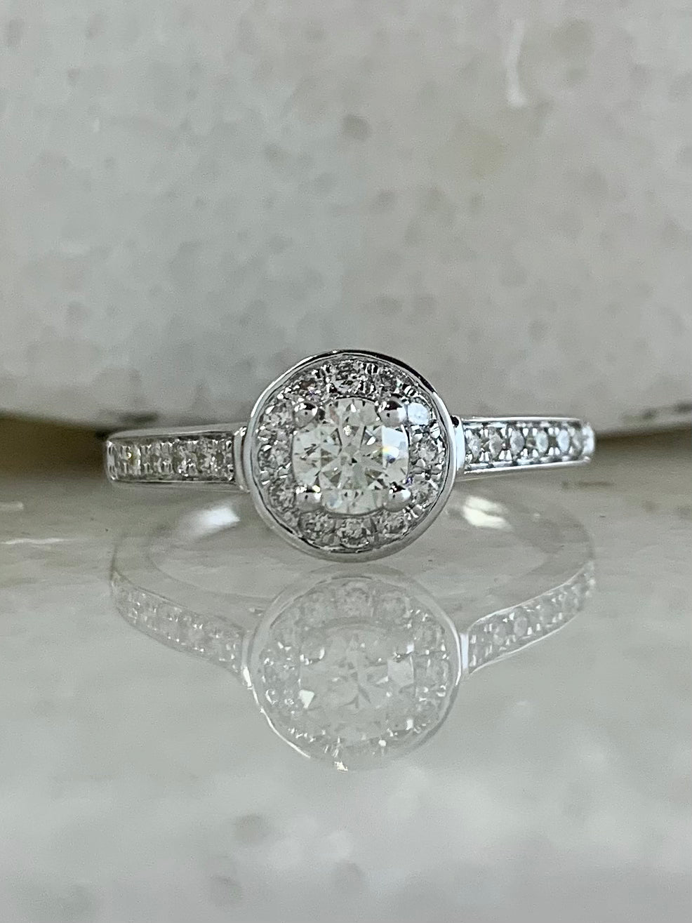 Diamond Round Cut Halo Ring 0.60ct